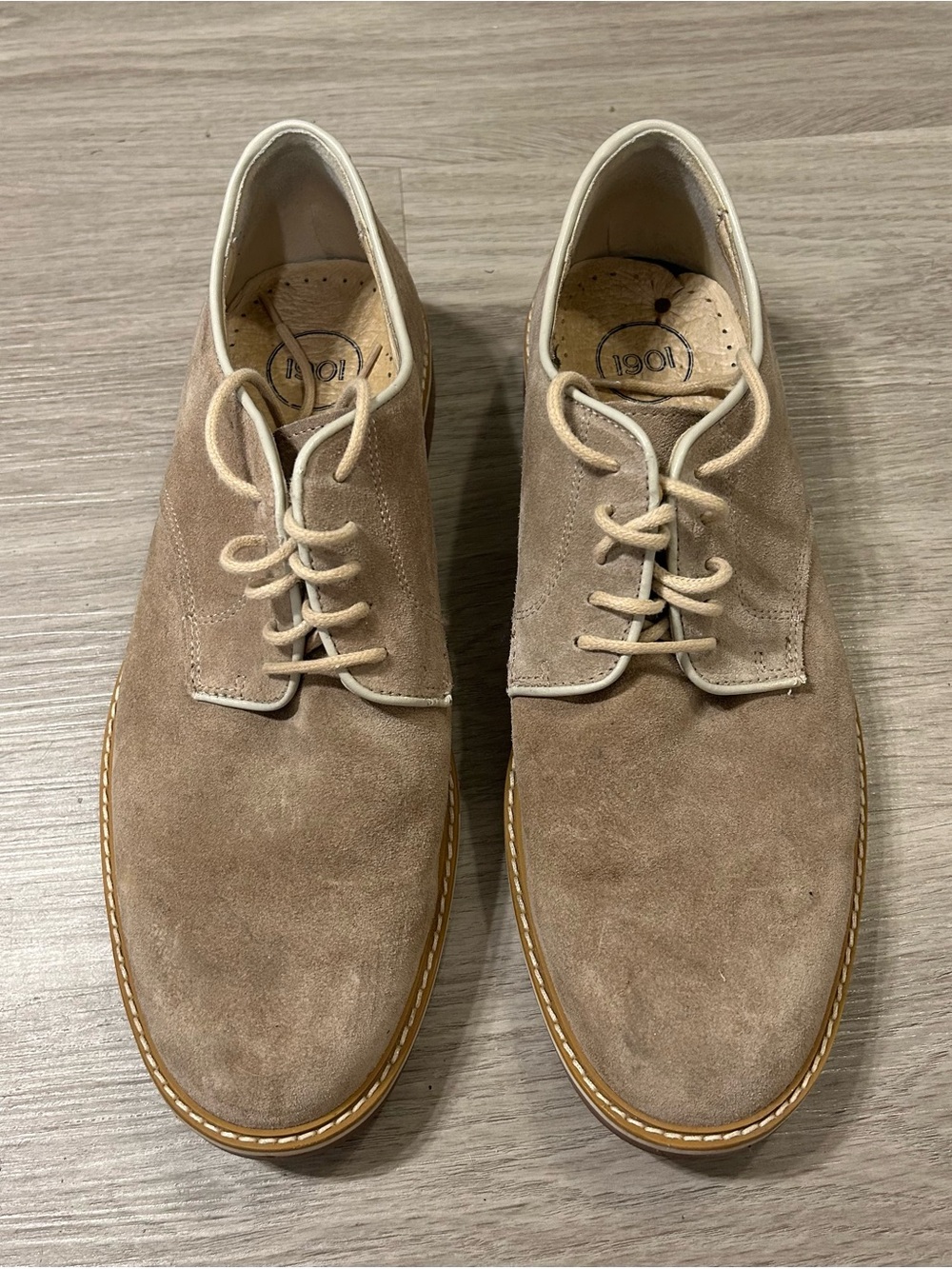 Nordstrom 1901 Taupe Suede Derby Shoes